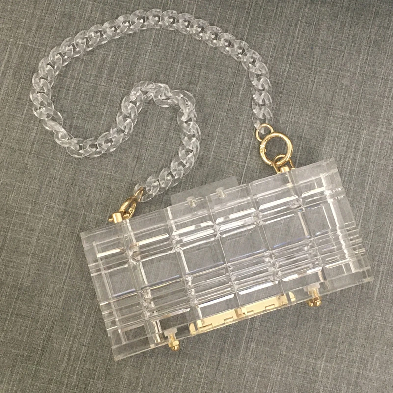 Acrylic transparent clutch