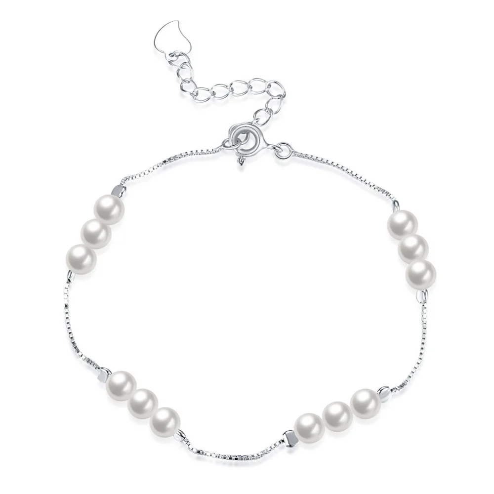 Sterling Silver Pearl Bracelet Female Ins