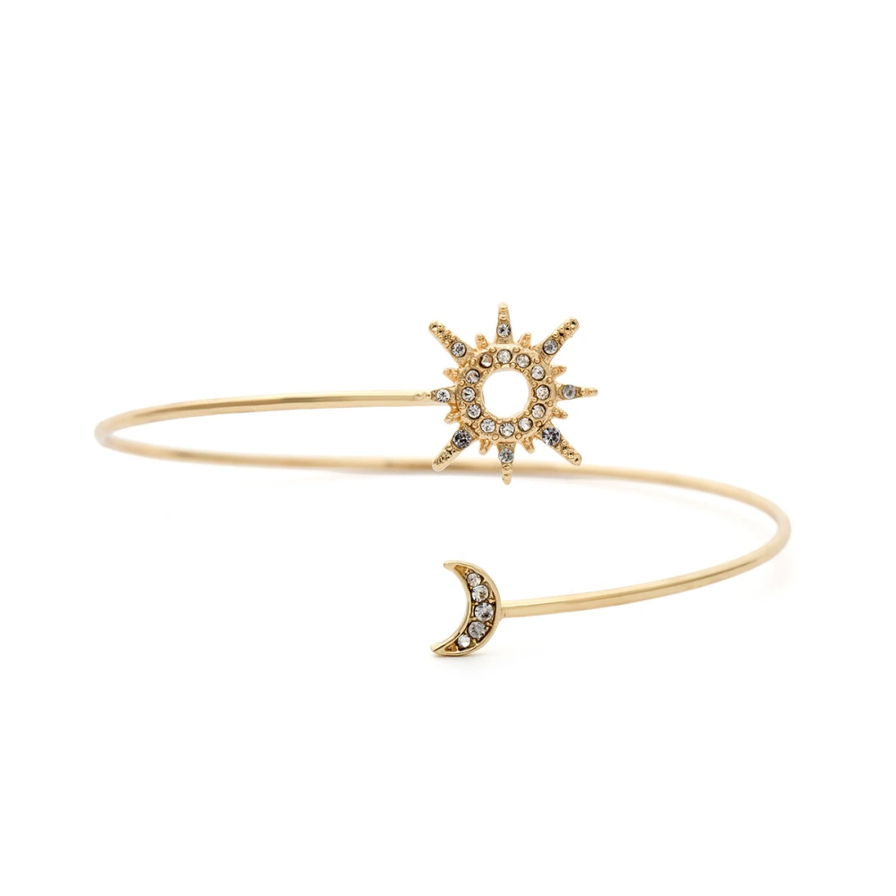 Geometric Zircon Adjustable Bracelet Approximately Micro-inlaid Sun And Moon Arm Bracelet