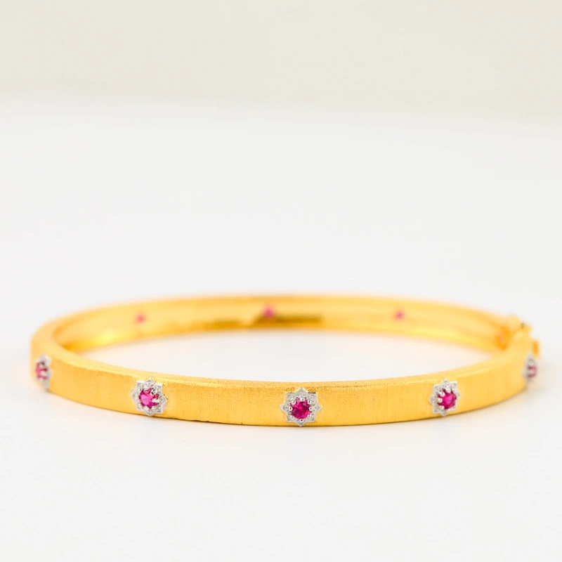 S925 Silver Two-Tone Gold-Plated Zircon Inlaid Bracelet