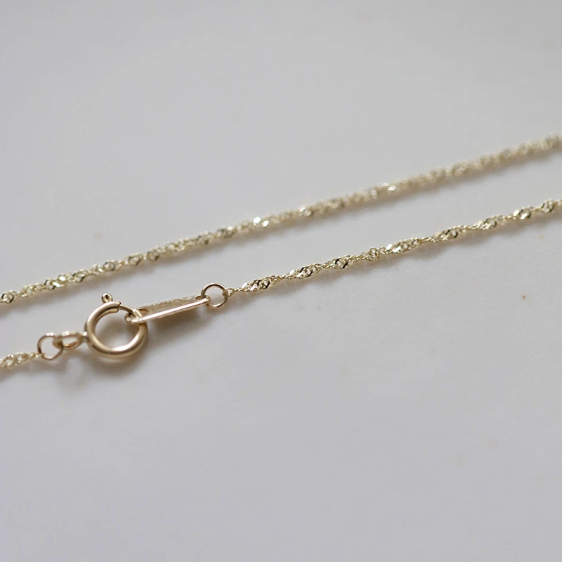 925 Sterling Silver Plated 14K Gold Bracelet Twist Water Ripple Nude Chain Female Chain
