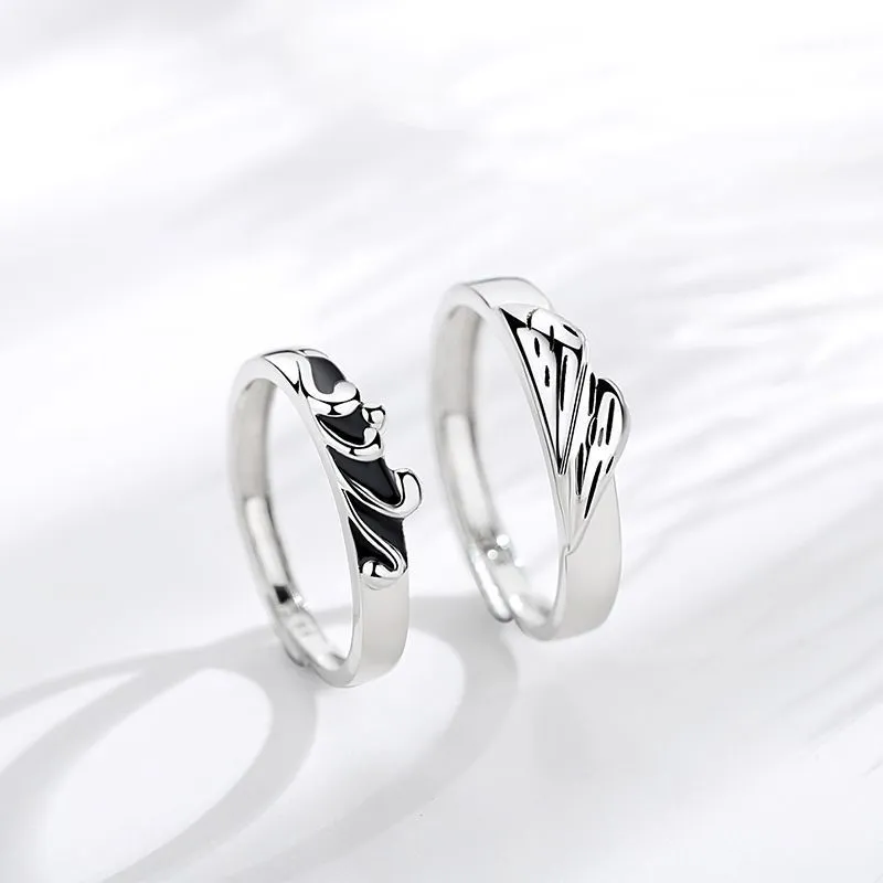 Mountain Alliance Eachother Sterling Silver Couple Ring A Pair Of Female Male Niche Design Wedding Ring 520 Gift For Girlfriend