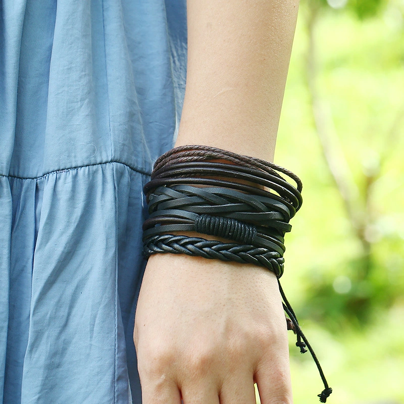 Multi-layer Braided Cowhide Bracelet