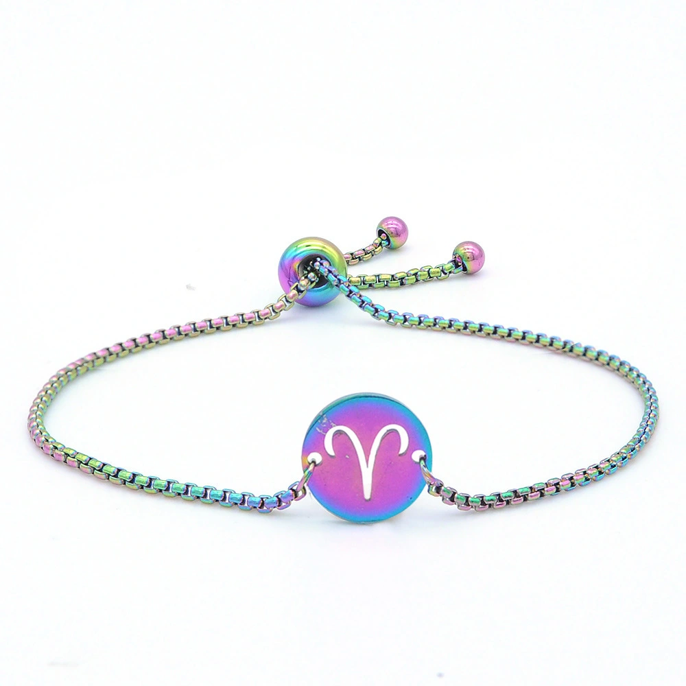 Titanium Steel Constellation Bracelet Stainless Steel Jewelry Adjustable Symbol Bracelet