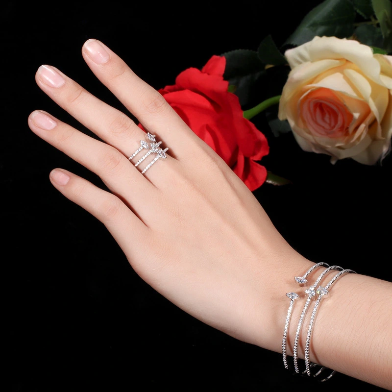 Hot Selling Three-row Micro-inlaid Zircon Bracelet