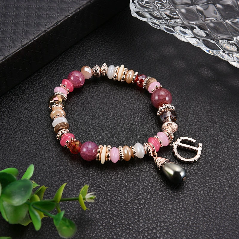 Grey Drop-shaped Bead Pendant Wild Bracelet