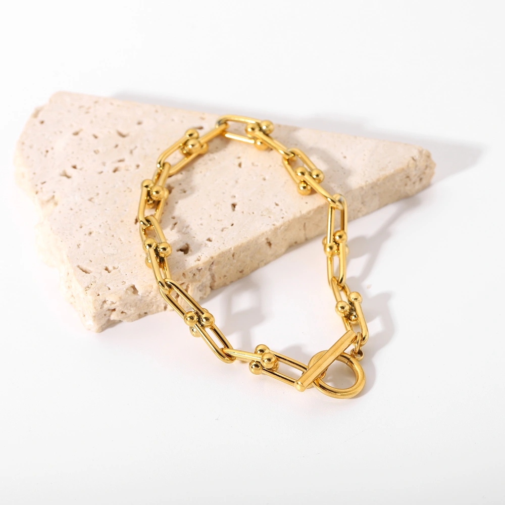 Exaggerated U-shaped Horseshoe Buckle Thick Chain Bracelet