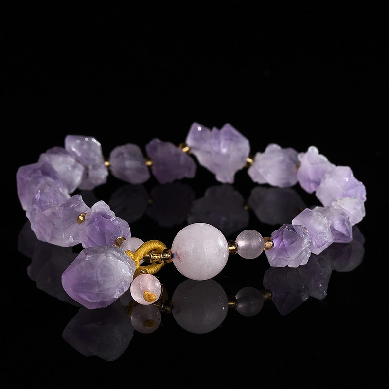 Natural Amethyst Original Stone Bracelet Women Ethnic Wind