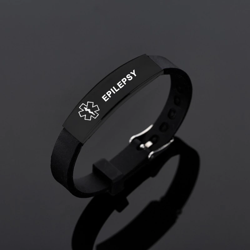 Black stainless steel silicone bracelet