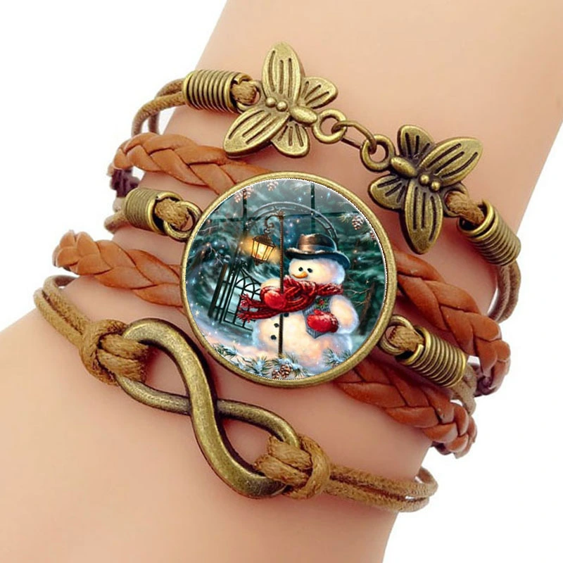 Snowman time gem bracelet