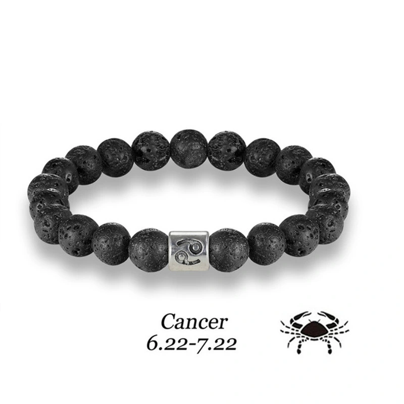 Twelve constellation black bracelet