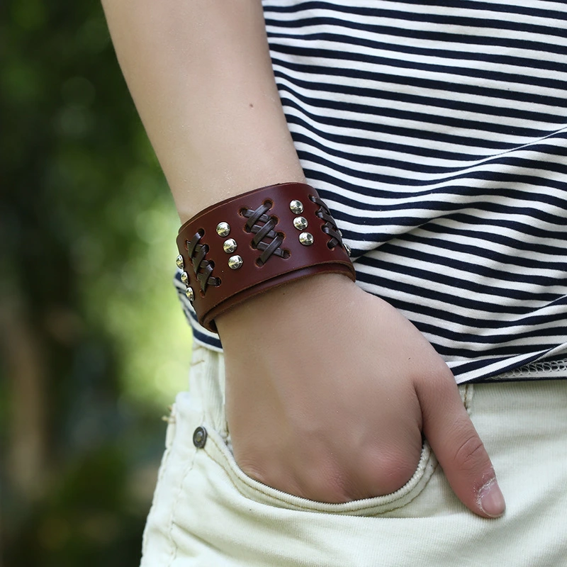 Vintage braided leather bracelet