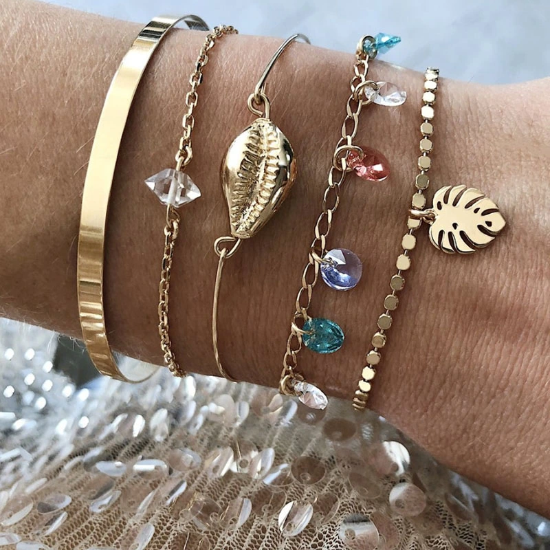 Five-piece colorful crystal bracelet bracelet