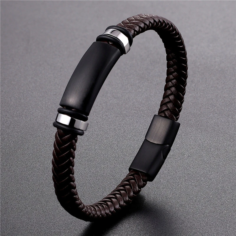 Braided stainless steel men's bracelet