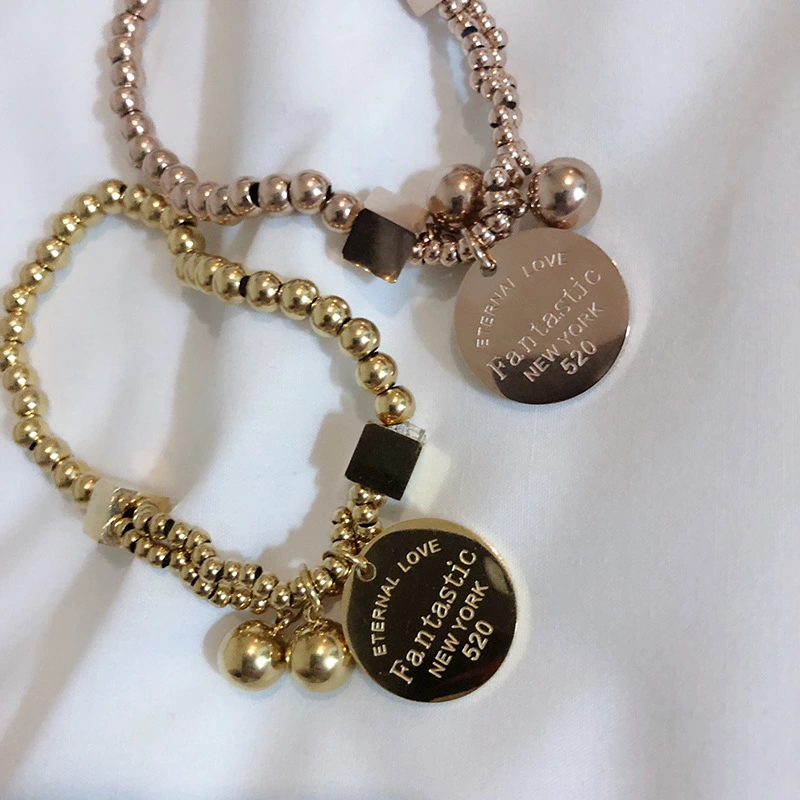 Gold coin elastic bracelet