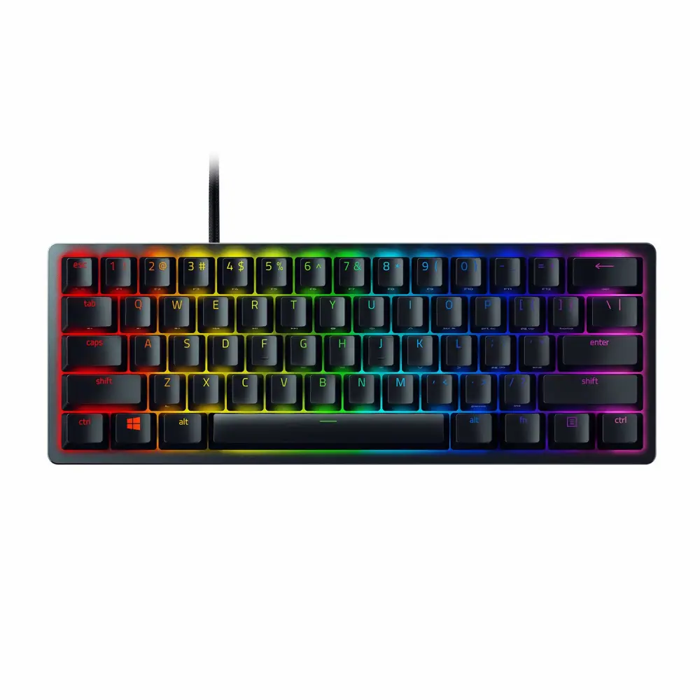 Razer Huntsman Mini 60% Gaming Keyboard: Fast Keyboard Switches - Clicky Optical Switches - Chroma RGB Lighting - PBT Keycaps - Onboard Memory Snap Tap - Black