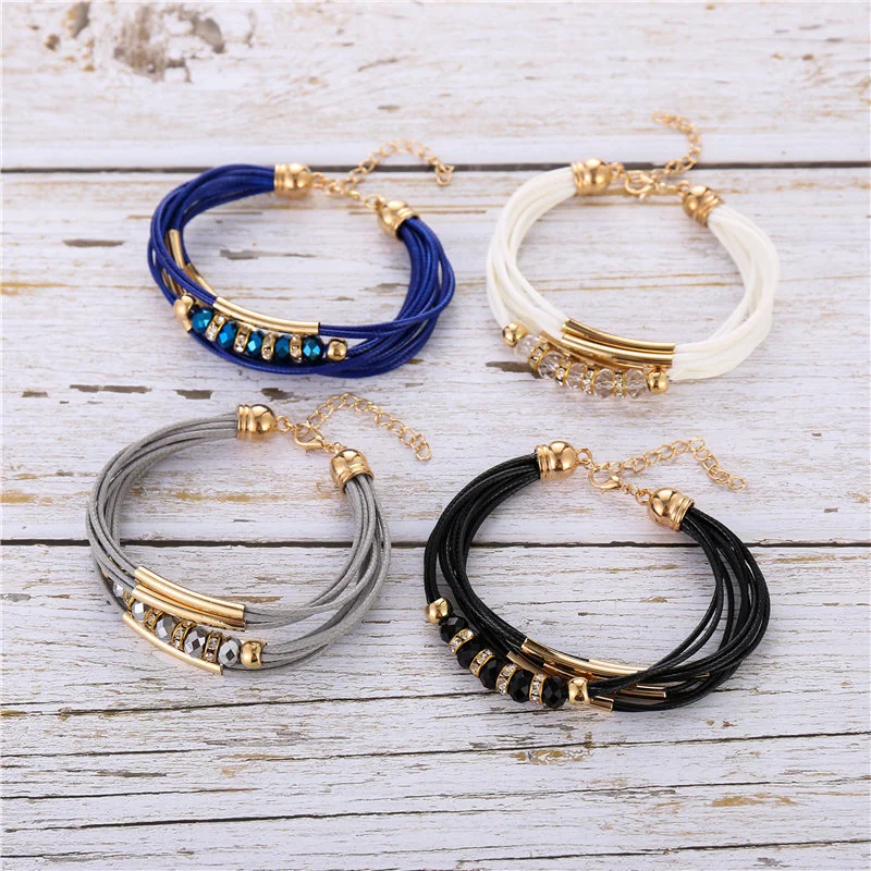 Multilayer winding wax rope braided bracelet