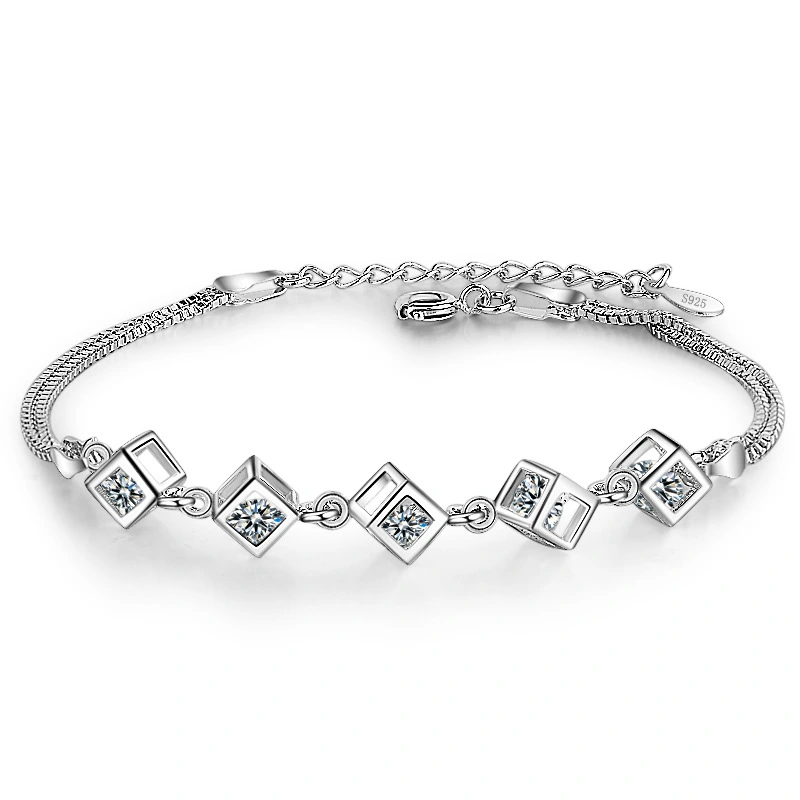 Love Rubik's Cube Crystal Bracelet