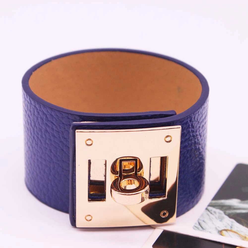 All-match wide leather ladies bracelet