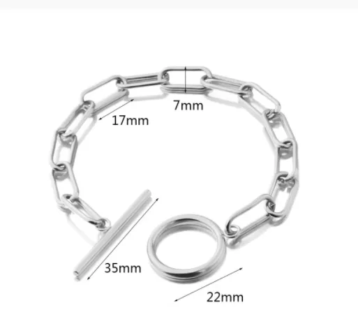 Titanium steel bracelet with interlocking links