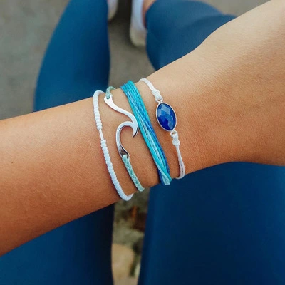 Wave blue gemstone bracelet