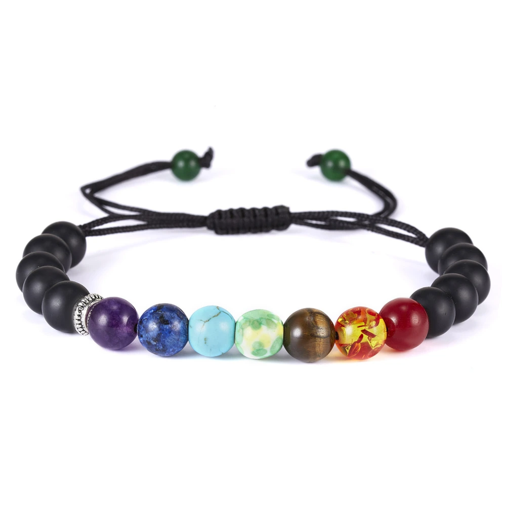 Creative Seven Color Rainbow Seven Chakra Braided Bracelet Adjustable Bracelet