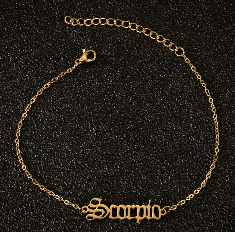 European And American New Electroplating Personality Constellation Anklet Jewelry