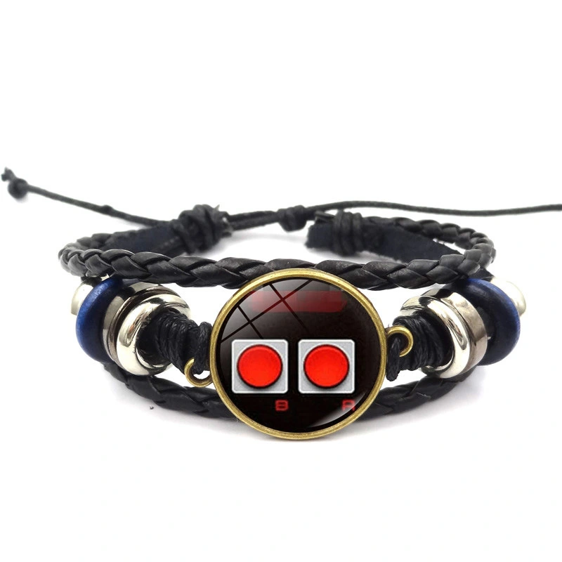 Game Controller Time Gem Braided Bracelet Retro Punk Style Handmade DIY Beaded Leather Bracelet