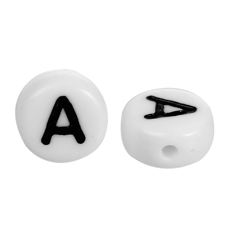 Acrylic English Alphabet Flat Beads