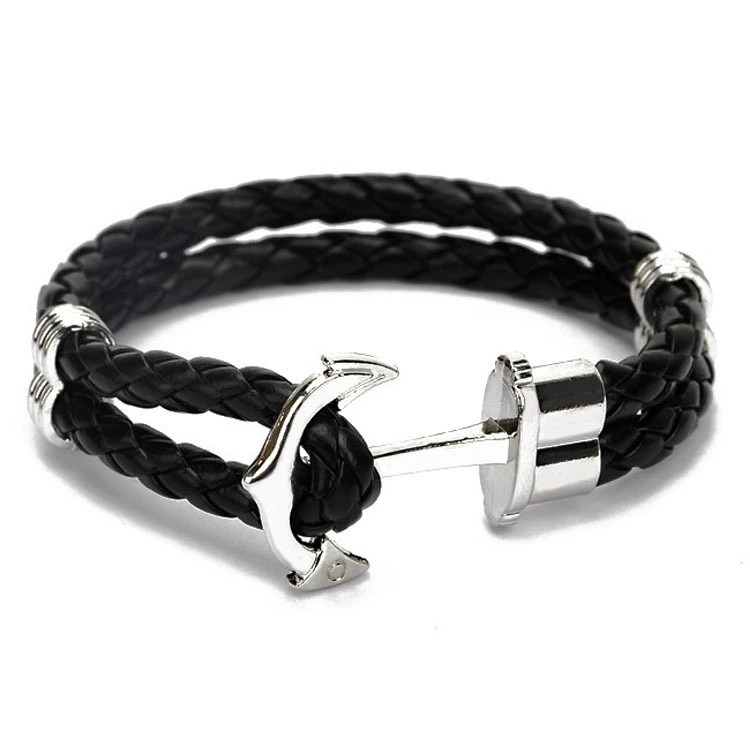 Men's Anchor Leather Rope Bracelet Couple Bracelet