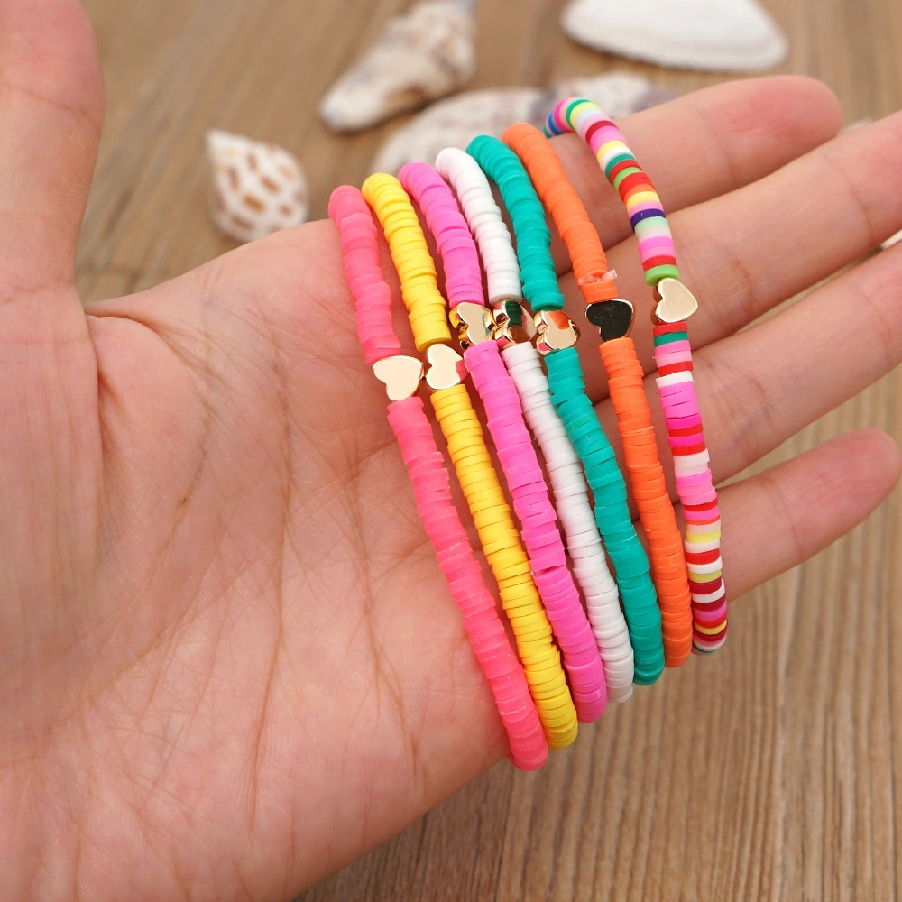 Soft Ceramic Bracelet 4mm Color Bracelet Female Elastic Rope Bracelet Love Hand Rope