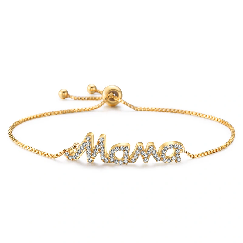 All-match Letter Diamond Pull Bracelet