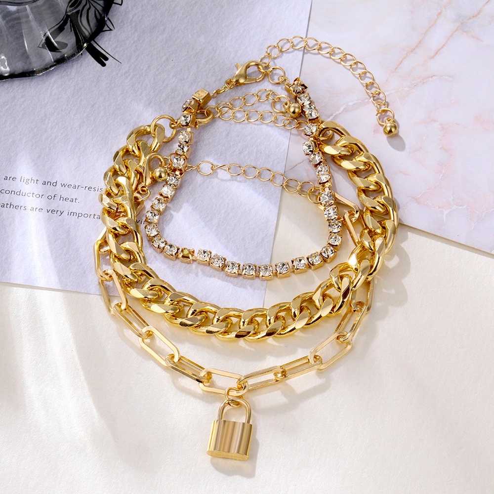 Chain Buckle Circle 5-Piece Bracelet Jewelry Set Bracelet