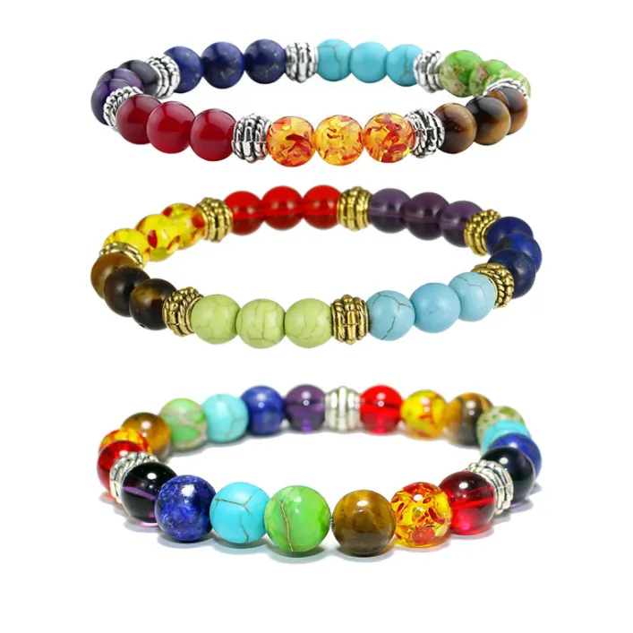 Female Korean Style Simple Colorful Stone Transfer Beaded Bracelet