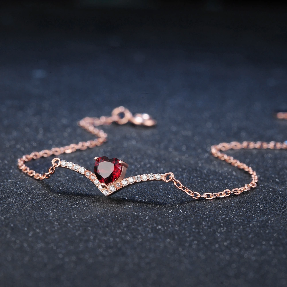 Natural Heart-shaped Red Garnet Set