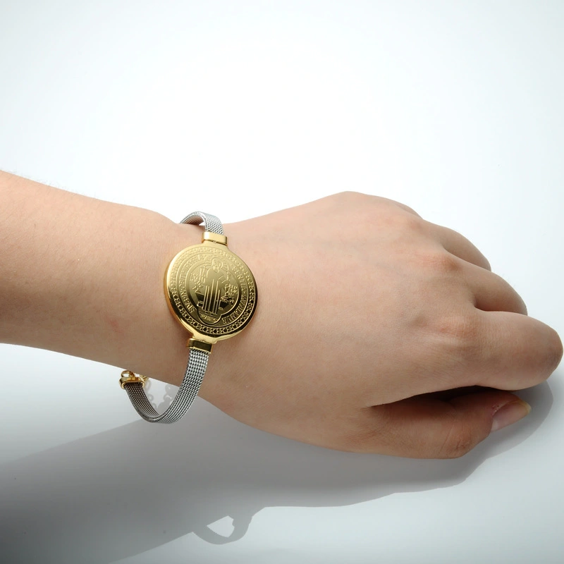 Stainless Steel Catholic Saint Benedict Bracelet Titanium Steel