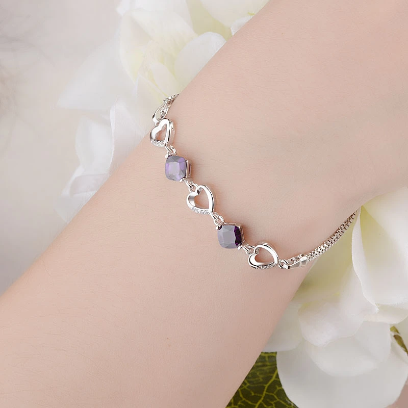 Diamond Love Heart Shaped Bracelet Women