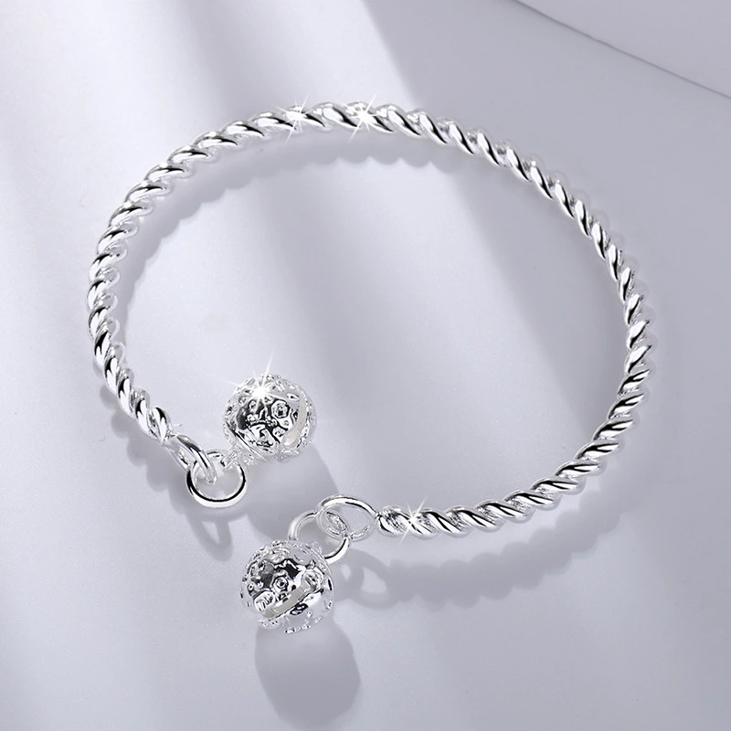 Twisted Wire Jewelry Retro Double Palace Bell Bracelet