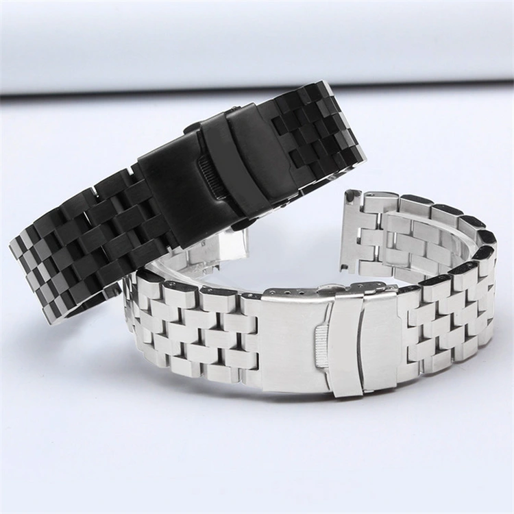 Five Beads Trapezoidal Stainless Steel Watch Strap