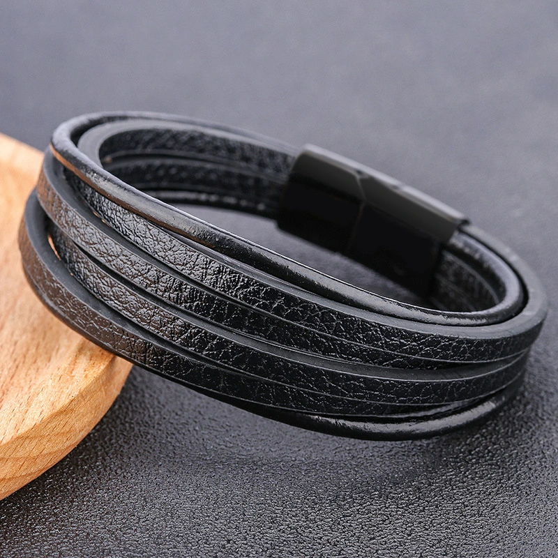 Men's Alloy Braided PU Leather Bracelet