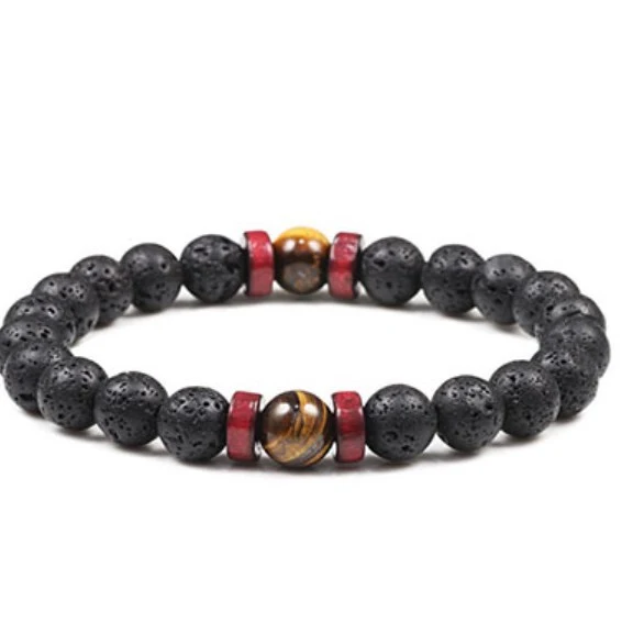 Volcanic Stone Yoga Agate Bead Bracelet