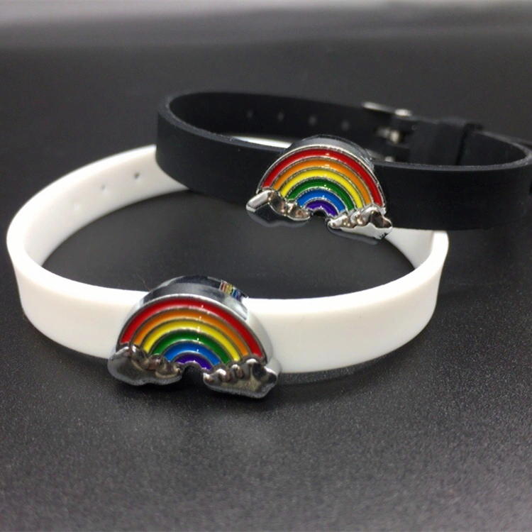 Six Color Rainbow Gay Couple Color Silicone Bracelet