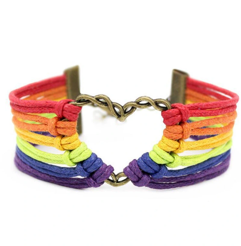 Handmade DIY Retro Metal Love Rainbow Woven Jewelry