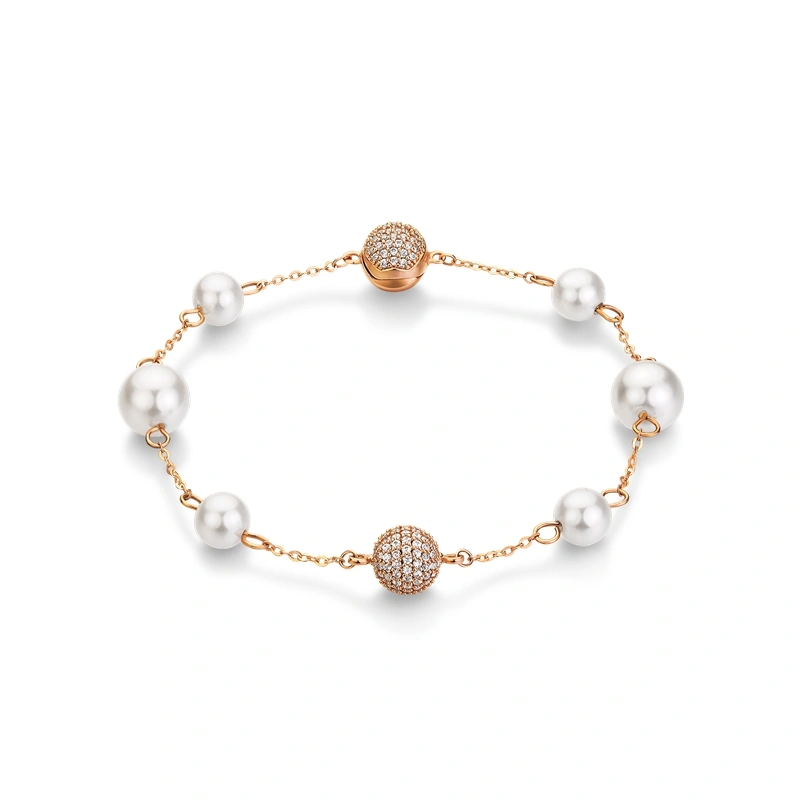 Austrian pearl rose gold magnetic buckle bracelet