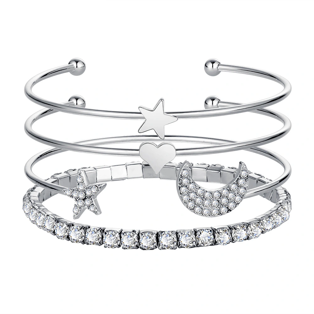 Stars and moon four-piece bracelet set