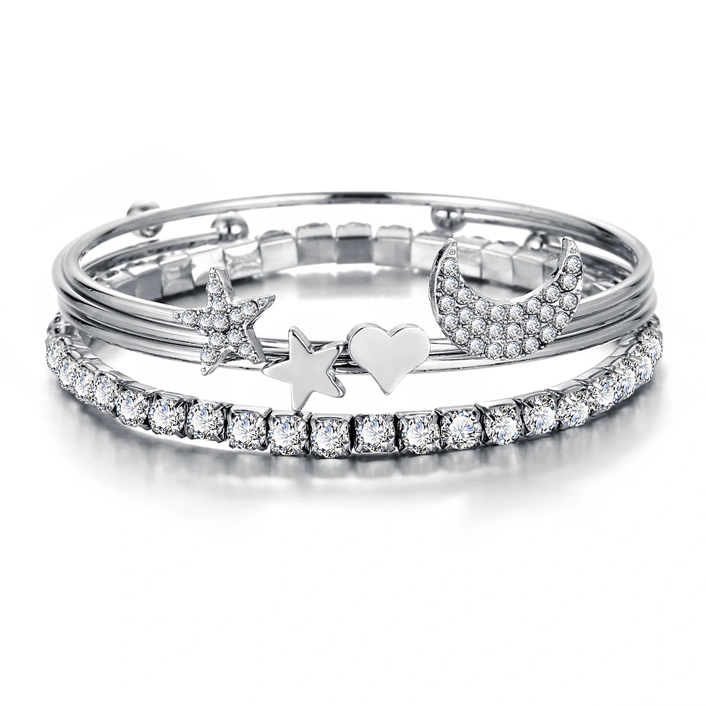 Stars and moon four-piece bracelet set