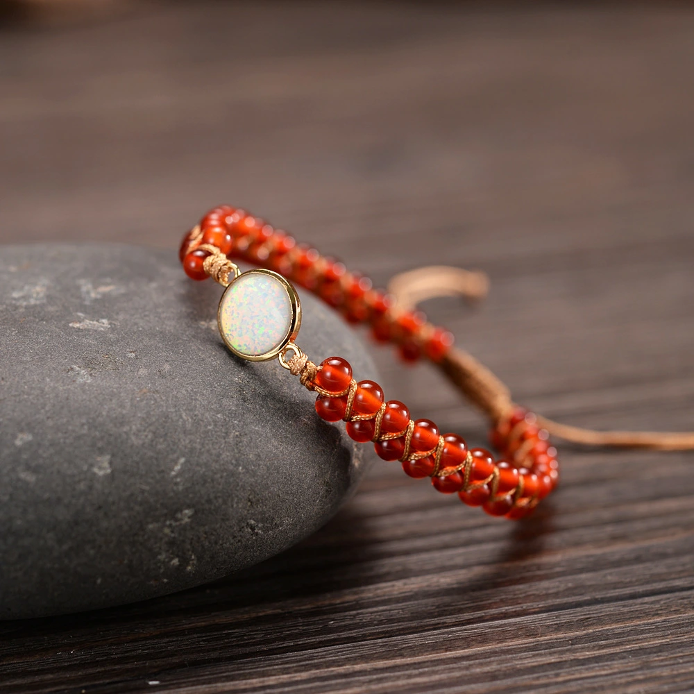 Amethyst Hand Woven Opal Bracelet