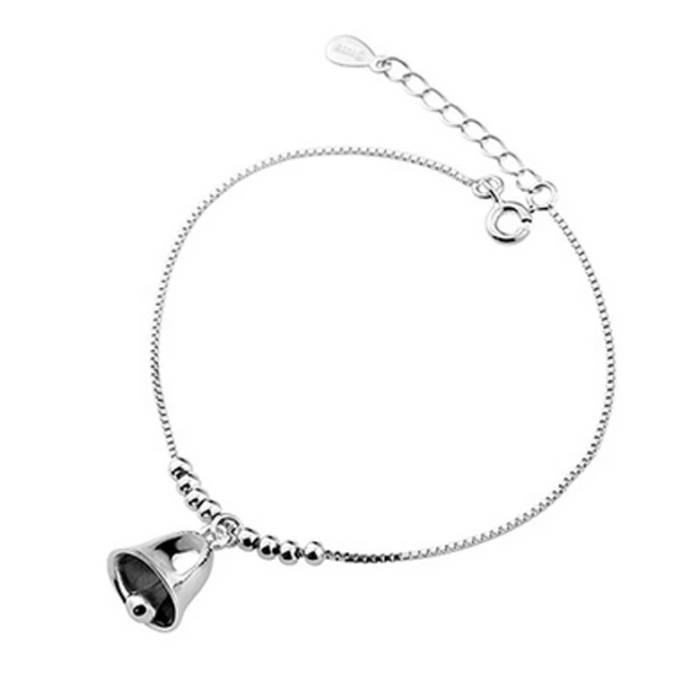 S925 sterling silver bell bracelet