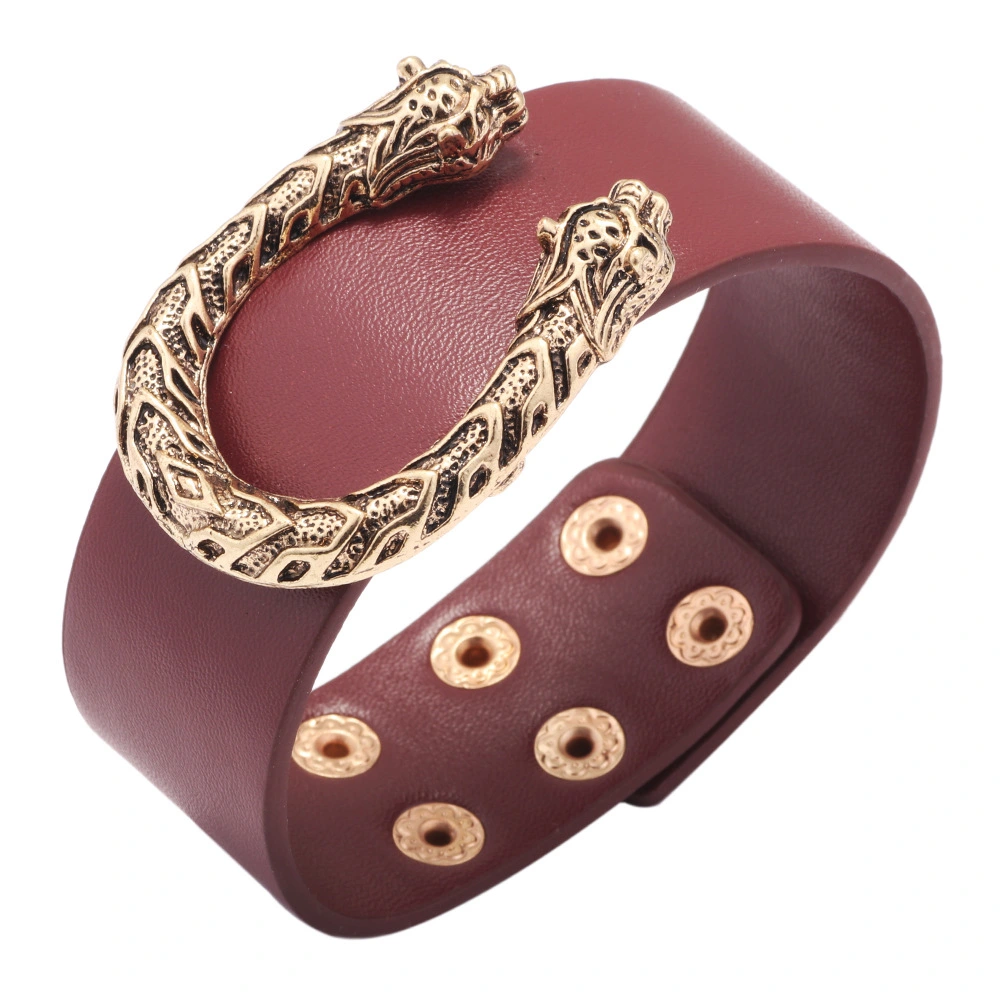 Leopard head U-shaped alloy simple bracelet