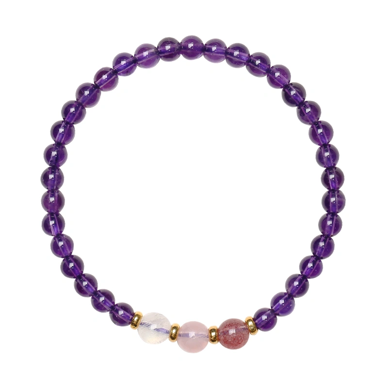 Natural Uruguay Single Circle Amethyst Bracelet